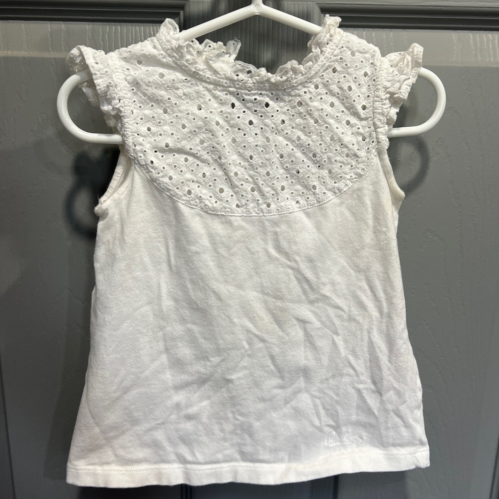Burberry Girls Lace Eyelet Top - Size 4